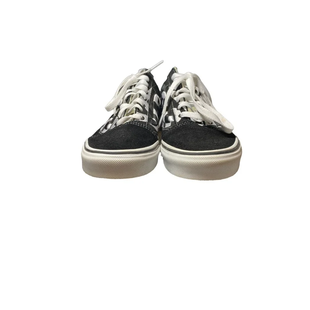 Vans Old Skool Classic Low Skate Shoes Black‎ White Mens Size 6.5 Women 8
